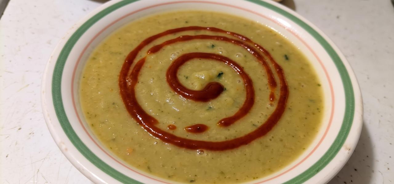 I got Ai to blend the soup cause I took a picture before I did that