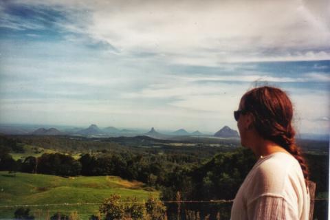 Cameron looking over Glasshouse Mountains