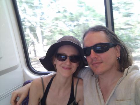 Cathy and me on the train