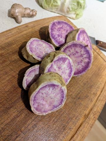 Used Hawaiian Sweet Potato for a less sweet version 