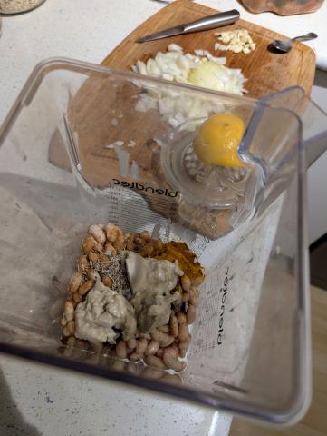 Some ingredients in the blender