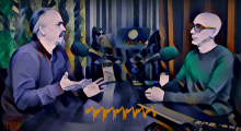 Screenshot of Simon and I in discussion